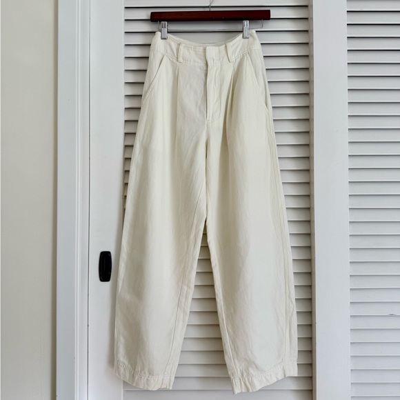 Apiece Apart Bari Crop Trouser in Cream - Picture 8 of 11